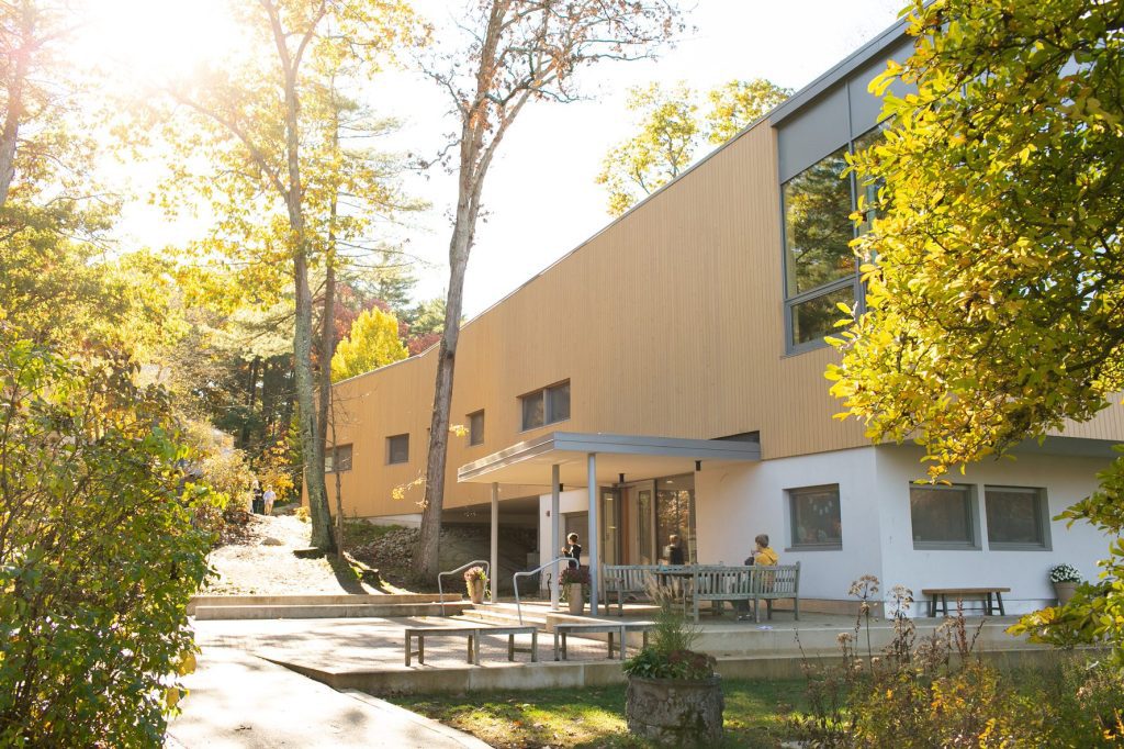 The entrance of the new building at Waring School