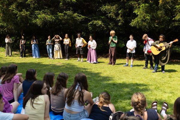 Shakespeare in the field. Students put on a play